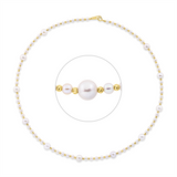 Collier 18 kt GG, 11 SW weiß 5,5 mm, 68 SW weiß 3 mm, L:40,6 cm