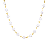 Collier 18 kt GG, mit ZÖ 40,6 cm, 48 SW weiß 3,5 mm, L:45,7 cm