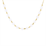 Collier 18 kt GG, mit ZÖ 40,6 cm, 13 SW weiß 3,5 mm