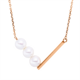 Collier 18 kt RG, mit ZÖ 40,6 cm, 3 SW weiß 5 mm