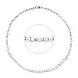 Collier 18 kt WG, 19 Nav. 2,76 ct, F-si, 9 Tropfen 2,25 ct, F-si, 35 Brill. 5,10 ct, F-si