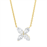 Collier 18 kt GG, 4 Nav. 1,14 ct, TW-si