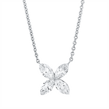 Collier 18 kt WG, 4 Nav. 1,12 ct, TW-si