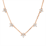 Collier 18 kt RG, mit ZÖ 40 cm + 43 cm, 20 Brill. 0,67 ct, W-pi