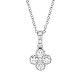 Collier 18 kt WG, mit ZÖ 42 cm, 4 Brill. 0,32 ct, TW-si, 5 Brill. 0,04 ct, TW-si