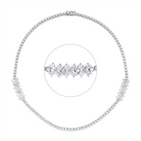 Collier 18 kt WG, 24 Tropfen 3,78 ct, TW-si, 111 Brill. 5,83 ct, TW-pi