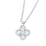 Collier 18 kt WG, mit ZÖ 42 cm, 4 Brill. 0,17 ct, TW-si, 1 Brill. 0,01 ct, TW-si