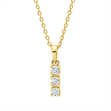 Collier 18 kt GG, mit ZÖ 42 cm, 3 Brill. 0,11 ct, TW-si