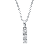 Collier 18 kt WG, mit ZÖ 42 cm, 3 Brill. 0,11 ct, TW-si