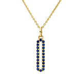 Collier 18 kt GG, mit ZÖ 42 cm, 22 Saphire 0,17 ct blau