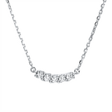 Collier 18 kt WG, mit ZÖ 42 cm, 5 Brill. 0,10 ct, TW-si