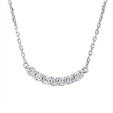 Collier 18 kt WG, mit ZÖ 42 cm, 7 Brill. 0,13 ct, TW-si