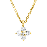 Collier 18 kt GG, mit ZÖ 42 cm, 4 Brill. 0,14 ct, TW-si, 1 Brill. 0,01 ct, TW-si