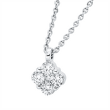 Collier 18 kt WG, mit ZÖ 42 cm, 4 Brill. 0,16 ct, TW-si, 1 Brill. 0,02 ct, TW-si