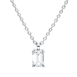 Collier 18 kt WG, GIA2527784791, ZÖ 42 cm, 1 Sm.schliff 0,30 ct, F-vs1