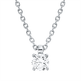 Collier 18 kt WG, mit ZÖ 42 cm, 1 Brill. 0,15 ct, TW-si