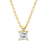 Collier 18 kt GG, mit ZÖ 42 cm, 1 Princ. 0,26 ct, TW-si