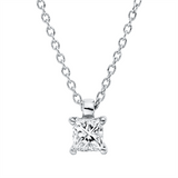 Collier 18 kt WG, mit ZÖ 42 cm, 1 Princ. 0,25 ct, TW-si