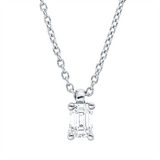 Collier 18 kt WG, mit ZÖ 42 cm, 1 Sm.schliff 0,20 ct, TW-si
