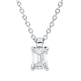 Collier 18 kt WG, GIA2526366948, mit ZÖ 42 cm, 1 Sm.schliff 0,31 ct, TW-vs2