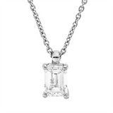 Collier 18 kt WG, GIA2235658095, mit ZÖ 42 cm, 1 Sm.schliff 1,01 ct, F-vs2