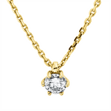 Collier 18 kt GG, mit ZÖ 42 cm, 1 Brill. 0,25 ct, TW-si