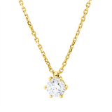 Collier 18 kt GG, GIA2524295882, ZÖ 42 cm, 1 Brill. 0,70 ct, F-si