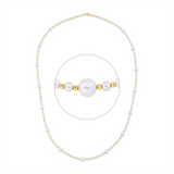 Collier 18 kt GG, 15 SW weiß 5,5 mm, 108 SW weiß 3 mm, L:60,0 cm