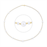 Collier 18 kt GG, 9 SW weiß 6 mm, 72 SW weiß 3 mm, L:40,0 cm