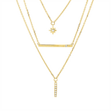 Collier 18 kt GG, 9 Brill. 0,05 ct, W-si