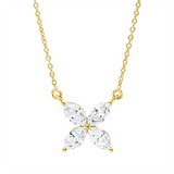 Collier 18 kt GG, mit ZÖ 40 cm + 42,5 cm, 4 Nav. 0,37 ct, TW-si