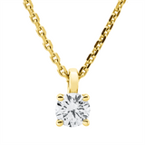 Collier 18 kt GG, GIA6442879103, ZÖ 42 cm, 1 Brill. 0,31 ct, TW-si