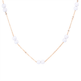 Collier 18 kt RG, mit ZÖ 40,6 cm, 18 SW weiß 3,5 mm, L:45,7 cm