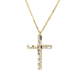 Collier 18 kt GG, mit ZÖ 40 cm, 10 Bag. 0,16 ct, TW-vsi, 26 Brill. 0,10 ct, TW-si