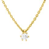 Collier 18 kt GG, mit ZÖ 42 cm, 1 Brill. 0,15 ct, TW-si