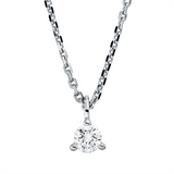 Collier 18 kt WG, mit ZÖ 42 cm, 1 Brill. 0,15 ct, TW-si