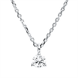 Collier 18 kt WG, GIA6282053324, mit ZÖ 42 cm, 1 Brill. 0,31 ct, F-si