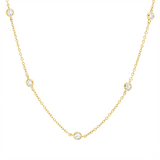 Collier 18 kt GG, mit ZÖ 42 cm, 43,5 cm, 14 Brill. 0,46 ct, TW-si