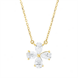 Collier 18 kt GG, mit ZÖ 40 cm + 42 cm, 4 Tropfen 1,00 ct, TW-si