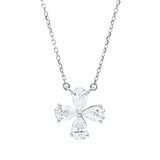 Collier 18 kt WG, mit ZÖ 40 cm + 42 cm, 4 Tropfen 1,00 ct, TW-si