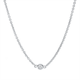 Collier 18 kt WG, mit ZÖ 40 cm + 42,5 cm, 7 Brill. 0,12 ct, W-si