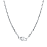 Collier 18 kt WG, mit ZÖ 40 cm + 42,5 cm, 7 Brill. 0,22 ct, W-si