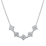 Collier 18 kt WG, mit ZÖ 40 cm + 42,5 cm, 25 Brill. 0,60 ct, W-si