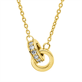 Collier 18 kt GG, mit ZÖ 40 cm + 42,5 cm, 10 Dia. 0,07 ct, TW-si