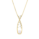 Collier 18 kt GG, mit ZÖ 40 cm, 10 Brill. 0,26 ct, TW-si, 1 SW weiß 7 mm