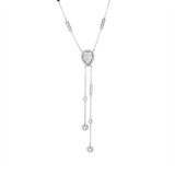 Collier 18 kt WG, mit ZÖ 40 cm, 2 Bag. 0,02 ct, TW-vsi, 82 Brill. 0,76 ct, TW-si