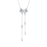 Collier 18 kt WG, mit ZÖ 40 cm, 24 Trap. 0,50 ct, TW-vsi, 8 Brill. 0,24 ct, TW-si