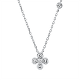 Collier 18 kt WG, mit ZÖ 40 cm, 6 Brill. 0,18 ct, TW-si