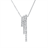 Collier 18 kt WG, mit ZÖ 40 cm, 27 Brill. 0,69 ct, TW-si