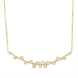 Collier 18 kt GG, mit ZÖ 40 cm, 15 Brill. 0,70 ct, TW-si